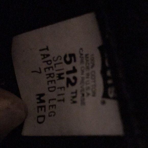 Black Jean’s Levis size M slim fit Tapered Length M, style 512 - Picture 3 of 7